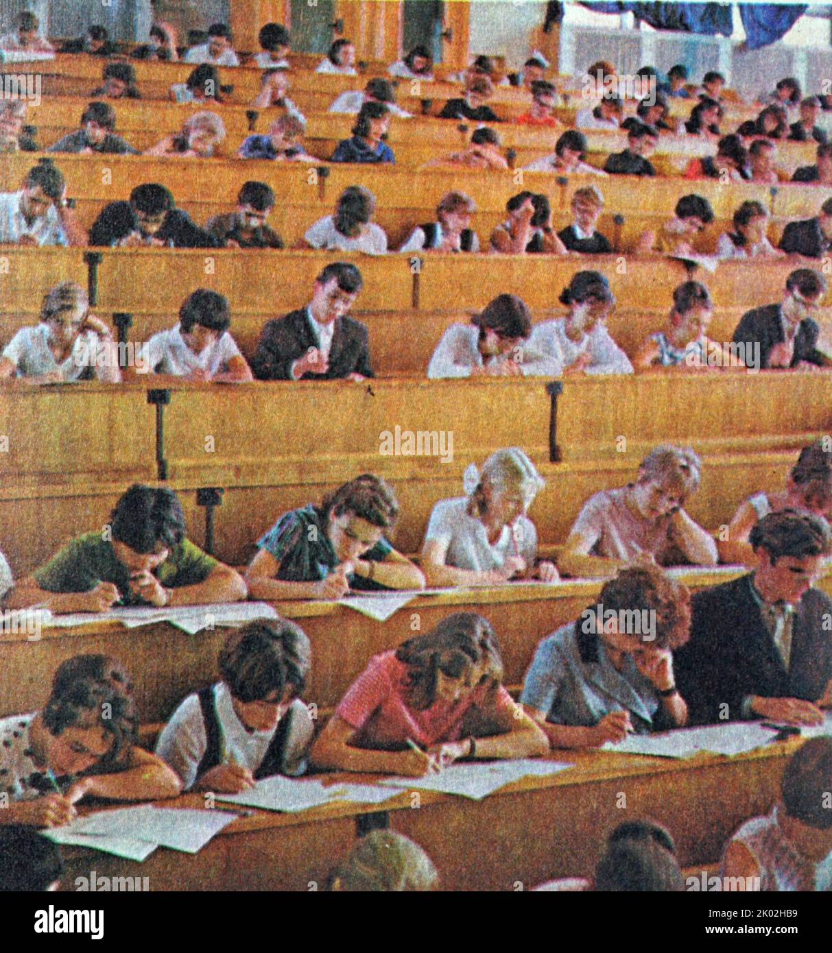 Estudiantes de una de las mejores universidades de Novosibirsk, URSS 1973 Foto de stock