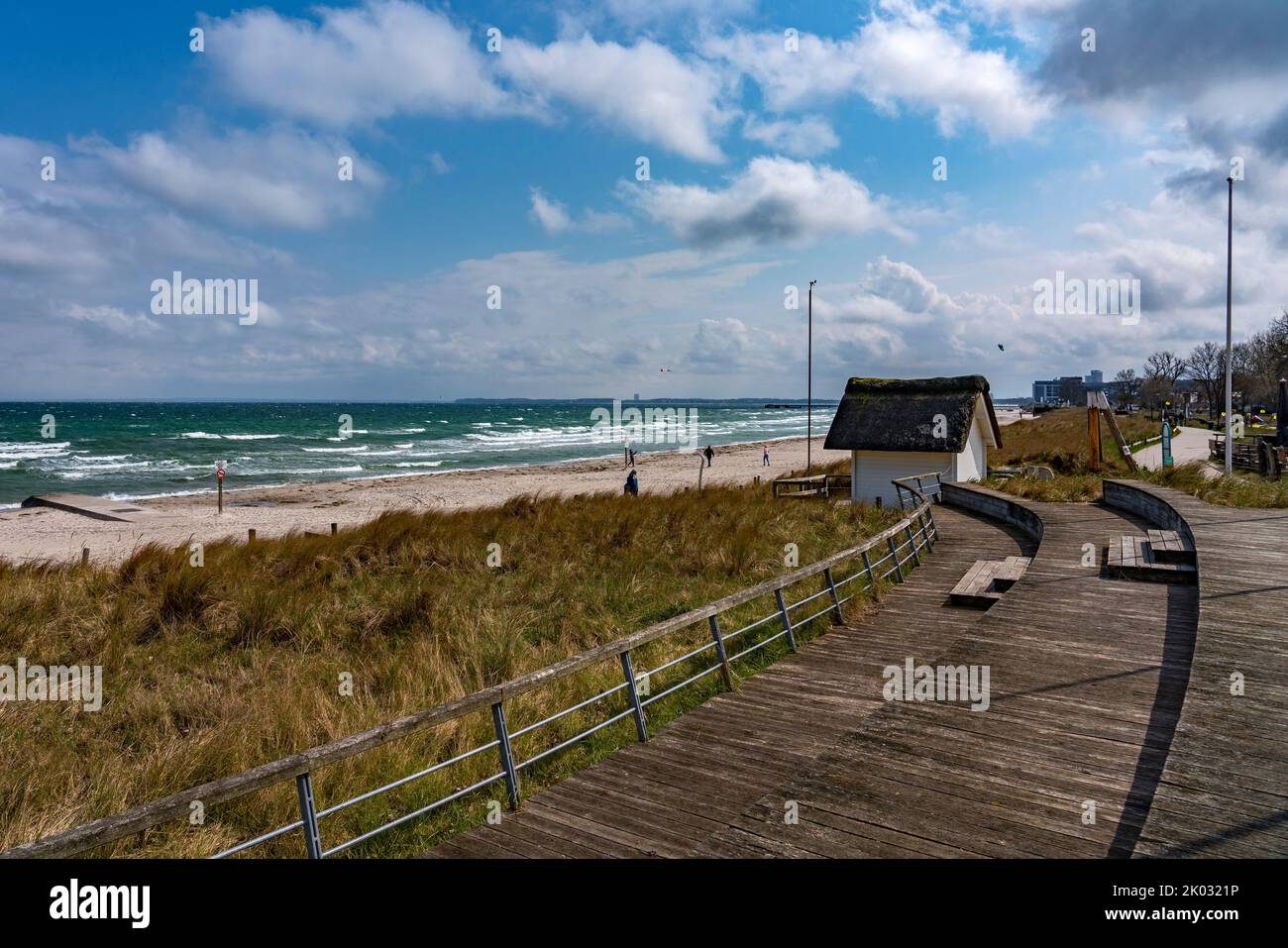 En la playa en el mar Báltico spa Scharbeutz Foto de stock