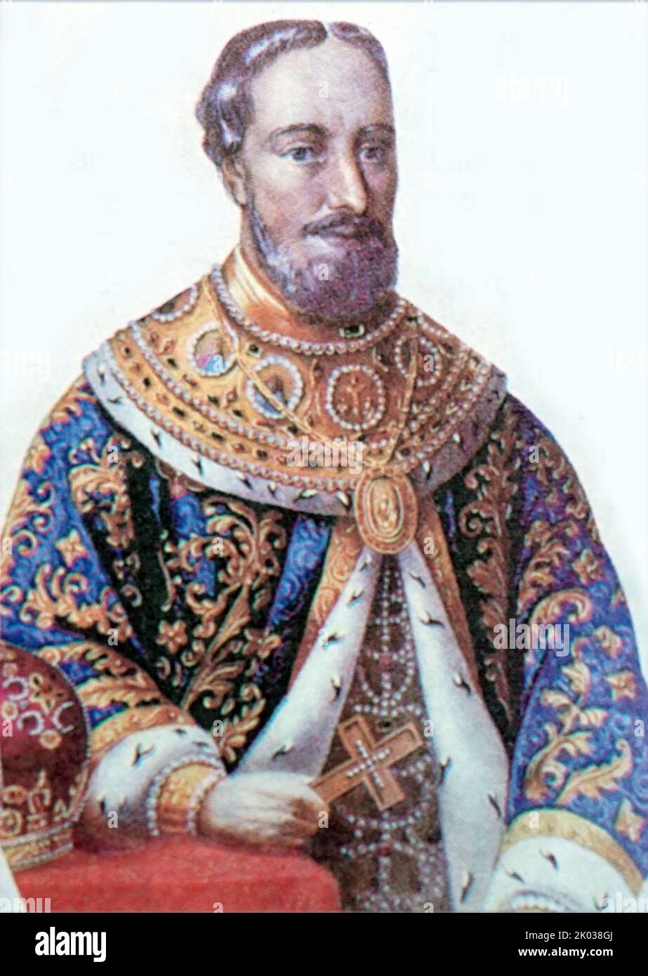 Miguel I (1596 - 1645) se convirtió en el primer zar ruso de la Casa de Romanov después de que el zemskiy sobor de 1613 lo eligió para gobernar el zemskiy de Rusia. Foto de stock