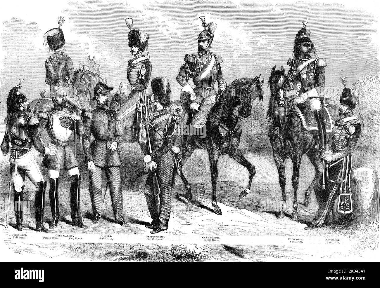 'Nueva Guardia Imperial; la Guardia Imperial Francesa', 1854. De «Cassell's Illustrated Family Paper; London Weekly 31 Dec 1853 to 30 Dec 1854». Foto de stock