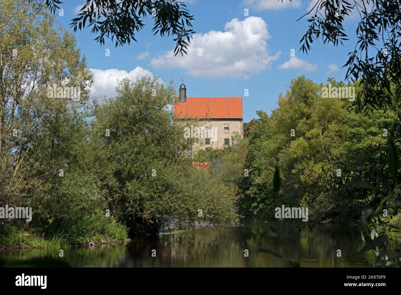 Poppenburg Castle, River Leine, Burgstemmen, Baja Sajonia, Alemania Foto de stock