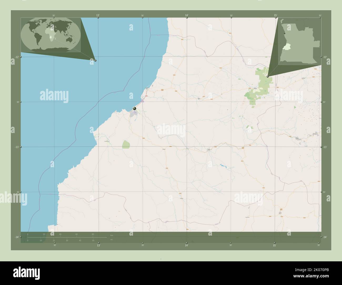 Benguela, provincia de Angola. Abra Street Map. Mapas de ubicación ...