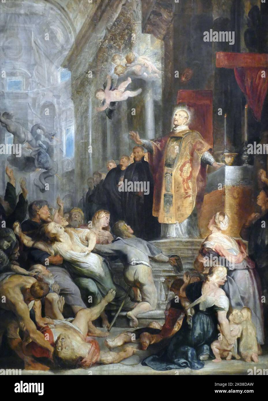 Los Milagros de San Ignacio de Loyola, modello, c1615-1616, por Sir Peter Paul Rubens (28 de junio de 1577 - 30 de mayo de 1640) fue un artista y diplomático flamenco del Ducado de Brabante, en el sur de los Países Bajos Foto de stock