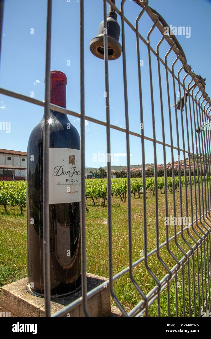 Los viñedos de Don Jacob y productor de vino en la localidad española de Navarrete Rioja España Foto de stock