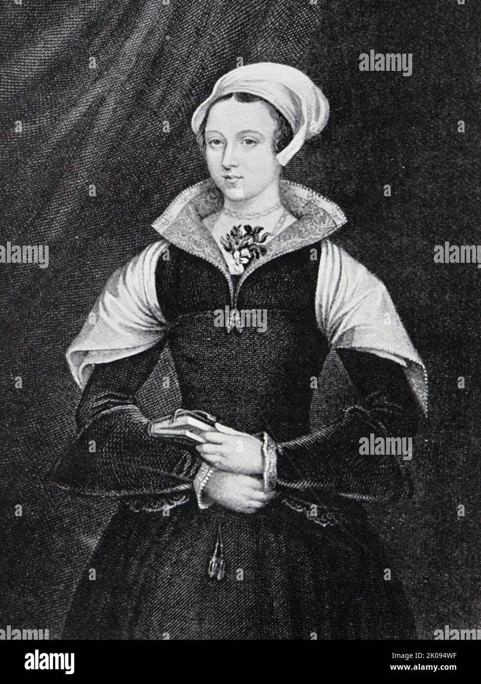 Lady Jane Grey. Lady Jane Grey (c.1536 - 12 de febrero de 1554), más tarde conocida como Lady Jane Dudley (después de su matrimonio) y como la 'Reina de los Nueve Días', fue una noble inglesa que reclamó el trono de Inglaterra e Irlanda desde el 10 de julio hasta el 19 de julio de 1553. Foto de stock