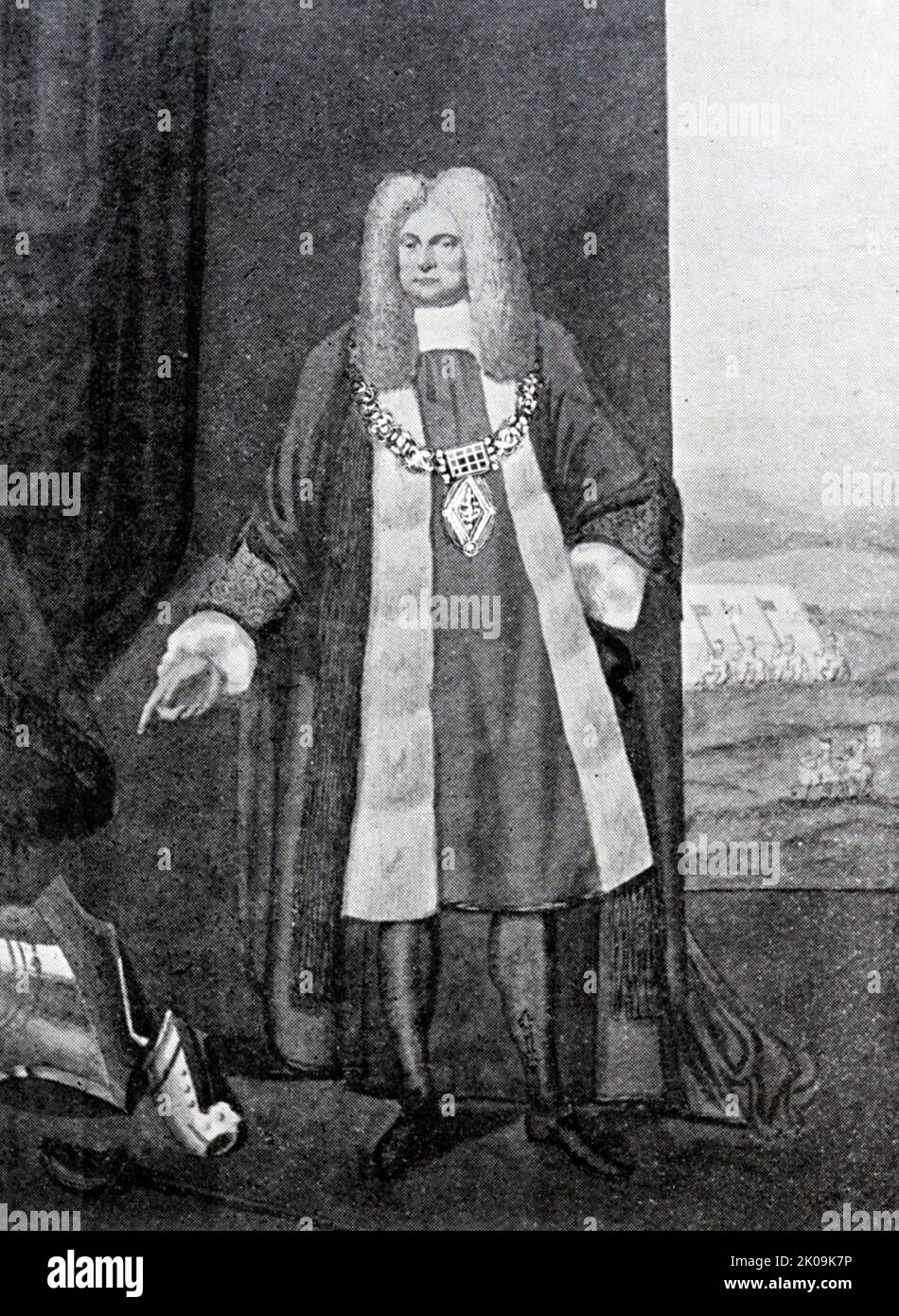 Sir William Pritchard o Prichard (1632-1705) fue un comerciante y político inglés, alcalde de Londres en 1682. Foto de stock