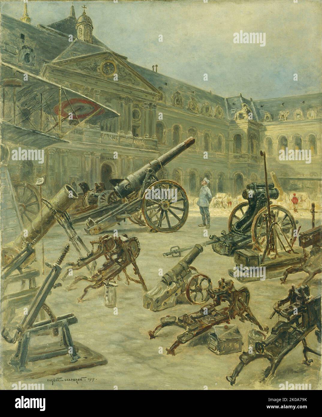 Trofeos de guerra en el patio de los Inválidos, en 1917 Fotografía de