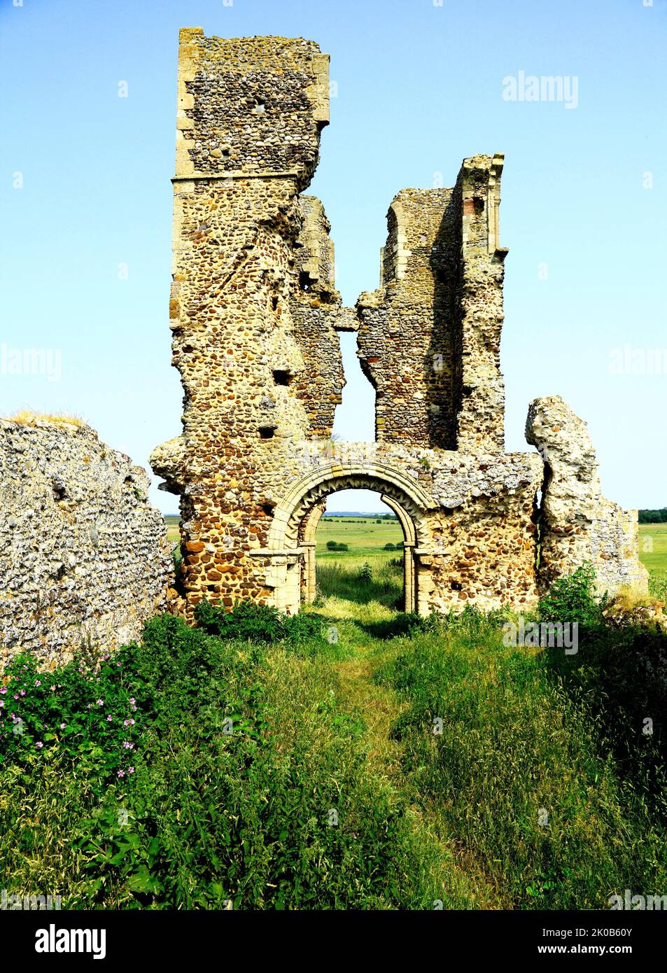 Bawsey, Norfolk, torre de la iglesia medieval, ruinas, pueblo perdido Foto de stock