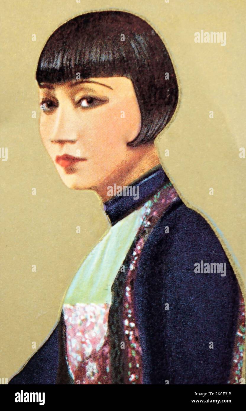 Foto a color de Anna May Wong. Wong Liu-tsong (3 de enero de 1905 - 3 de febrero de 1961), conocida profesionalmente como Anna May Wong, fue una actriz estadounidense, considerada como la primera estrella de cine chino-americana en Hollywood, así como la primera actriz china-americana en obtener reconocimiento internacional. Foto de stock