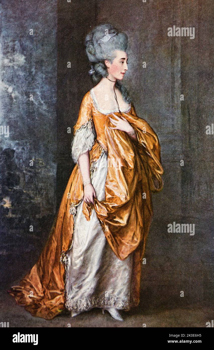 Retrato de la señora Grace Dalrymple Elliott (1754-1823) de Thomas Gainsborough (1727-1788). Óleo sobre lienzo, 1778. Thomas Gainsborough fue un pintor de retratos y paisajes, dibujante y grabador inglés. Foto de stock