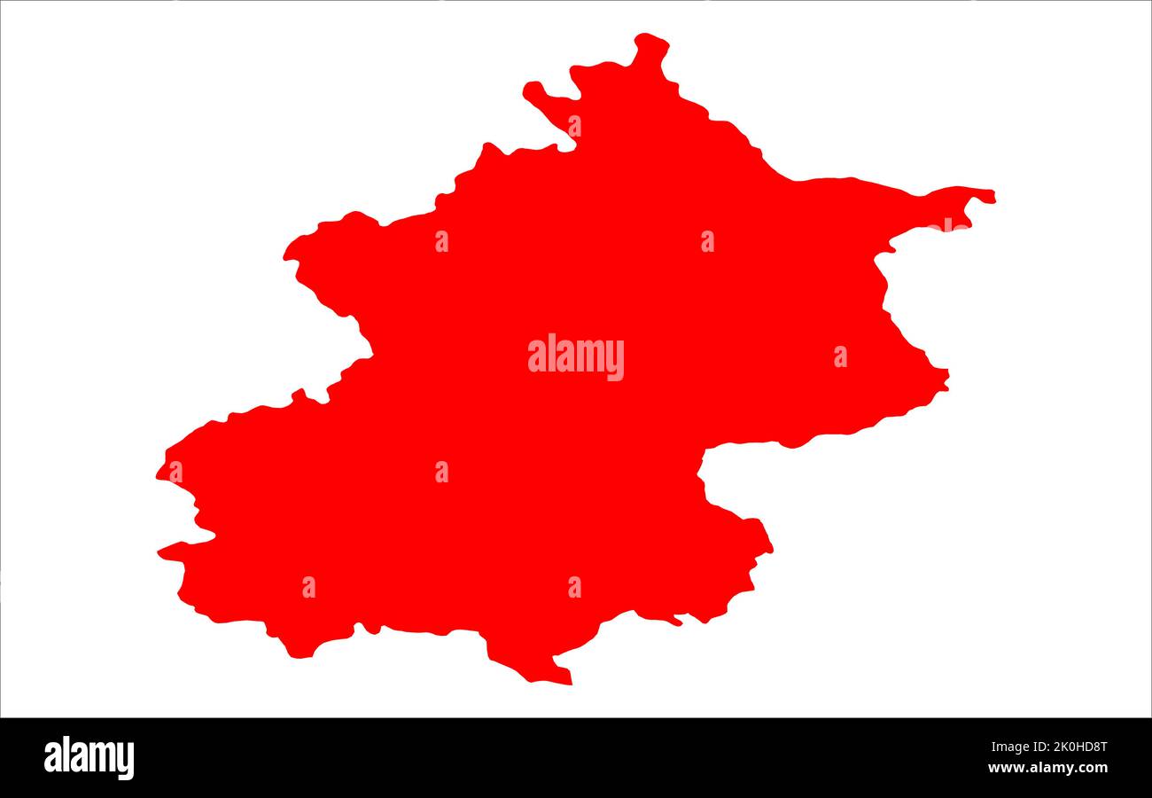 Ilustración del mapa vectorial del municipio de Pekín, mapa de Pekín