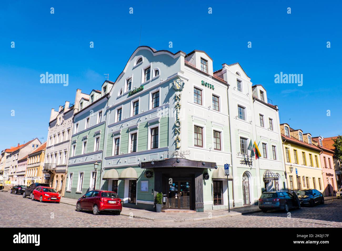 Sveju gatve, casco antiguo, Klaipeda, Lituania Foto de stock