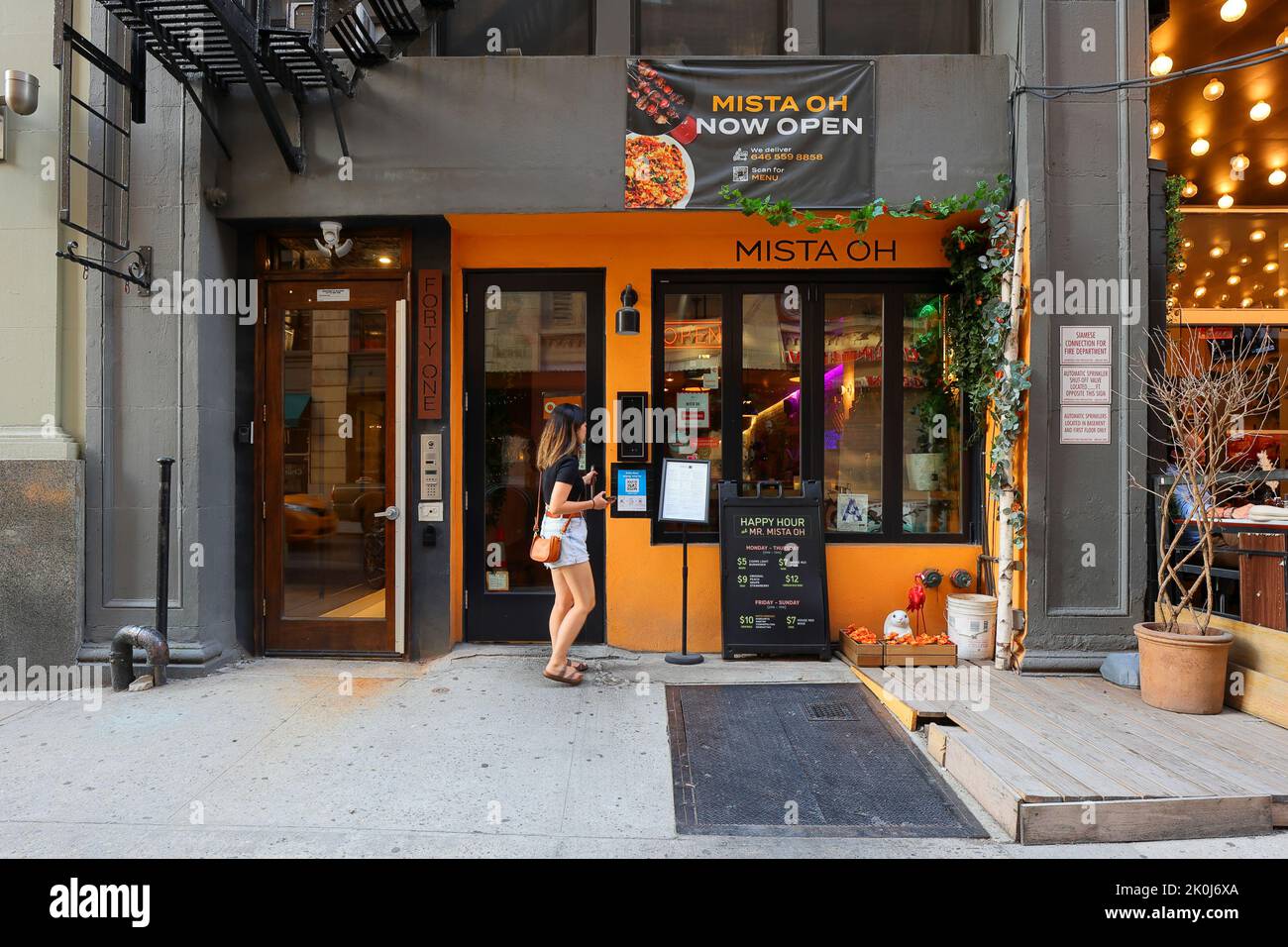 Sr. Mista Oh, 41 W 24th St, Nueva York, Nueva York, Nueva York, Nueva York, foto de un restaurante coreano en el barrio Chelsea de Manhattan. Foto de stock