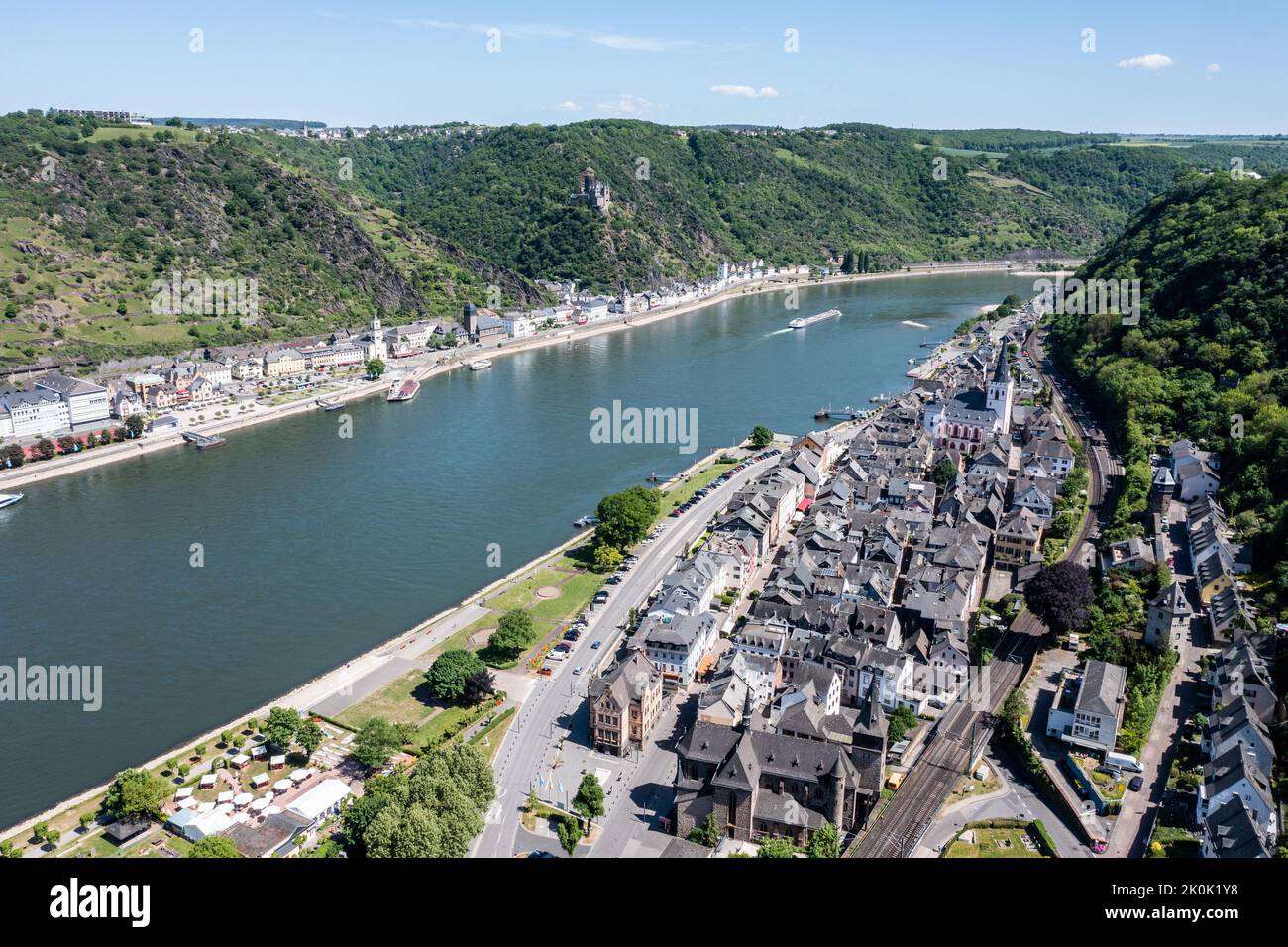 St Goar, el valle del Rin, Alemania Foto de stock