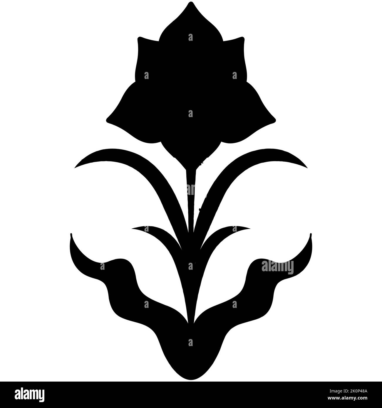 Vector silueta negra de una flor aislada sobre fondo blanco, girasol Ilustración del Vector