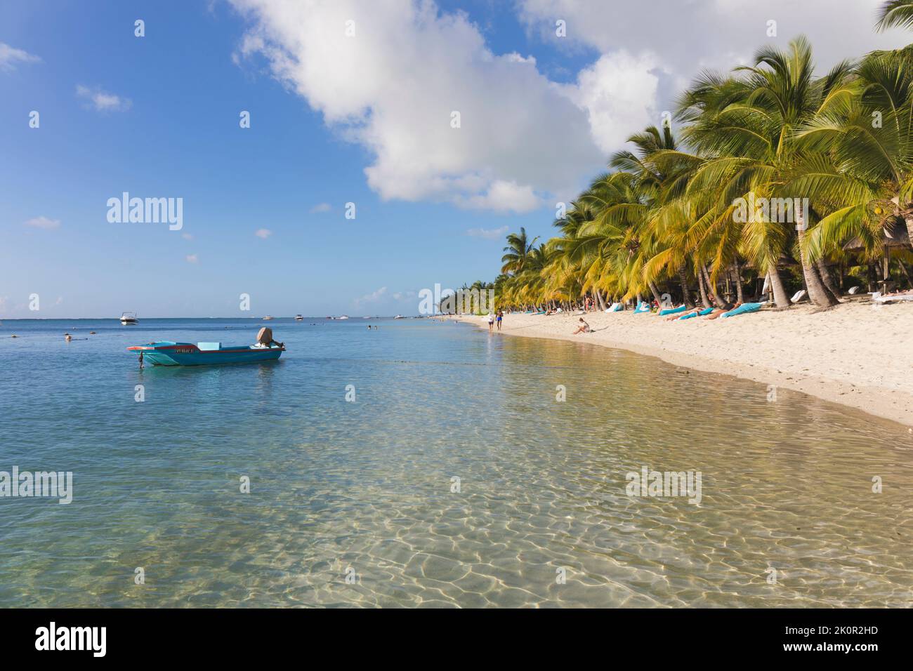 Mauricio, Islas Mascarene. Le Morne playa. Foto de stock