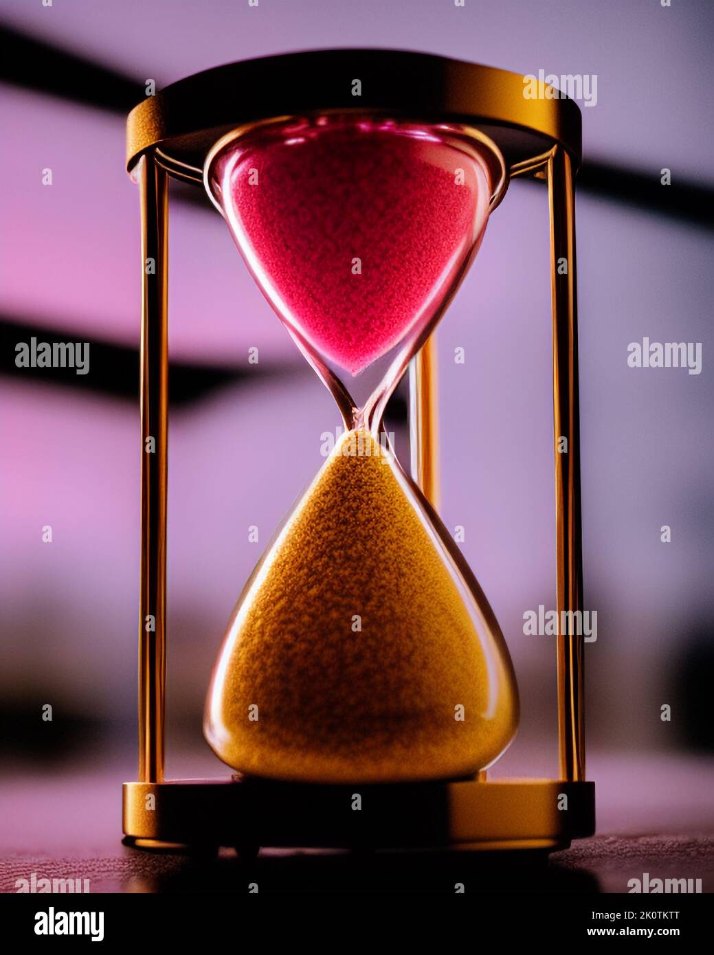 Un reloj de arena que marca el paso del tiempo Foto de stock