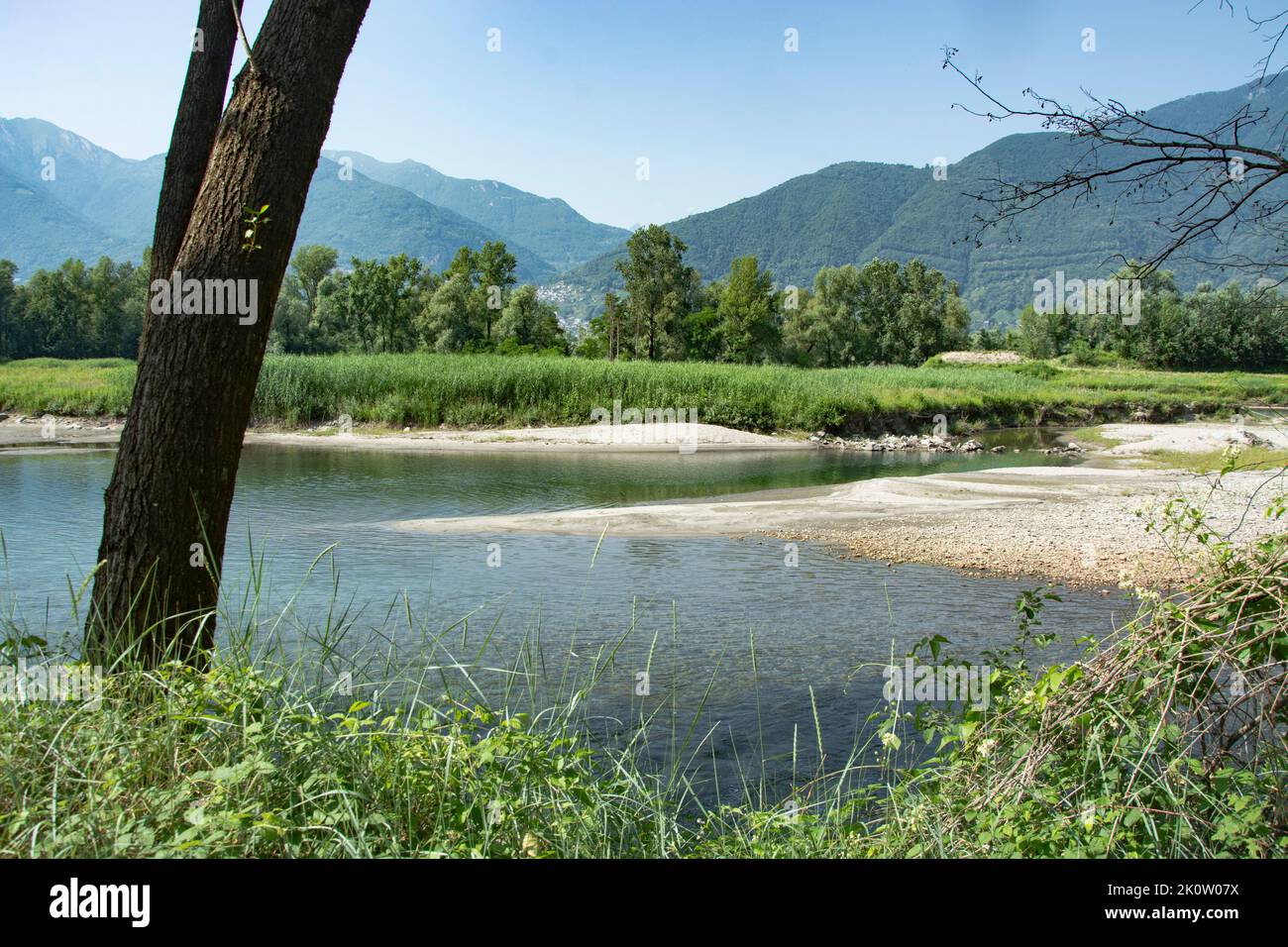 Bolle di Magadino: Die Mündung des Ticino in den Lago Maggiore Foto de stock
