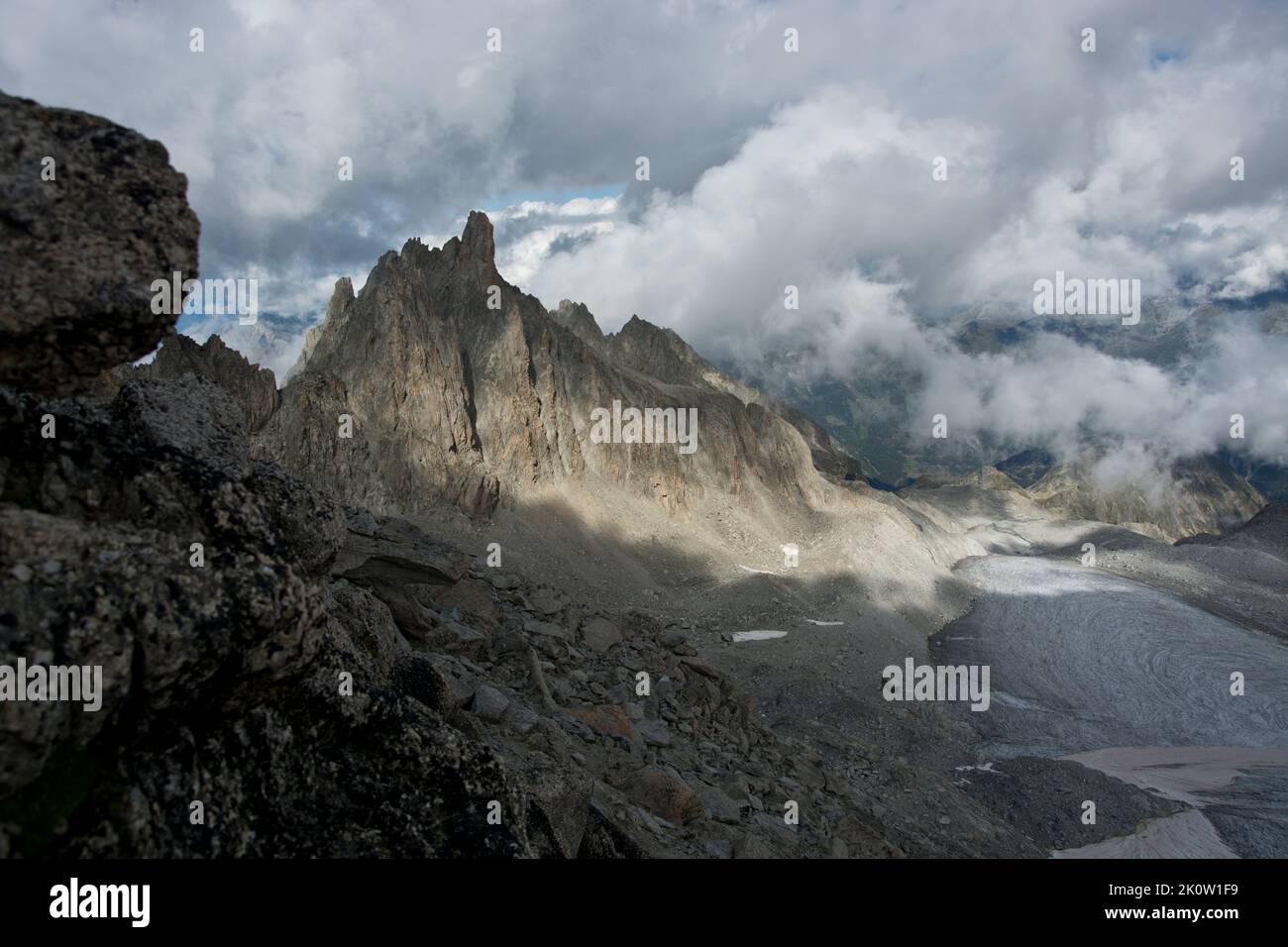 Eindrücke vom Orny-Gletscher in den Walliser Alpen Foto de stock