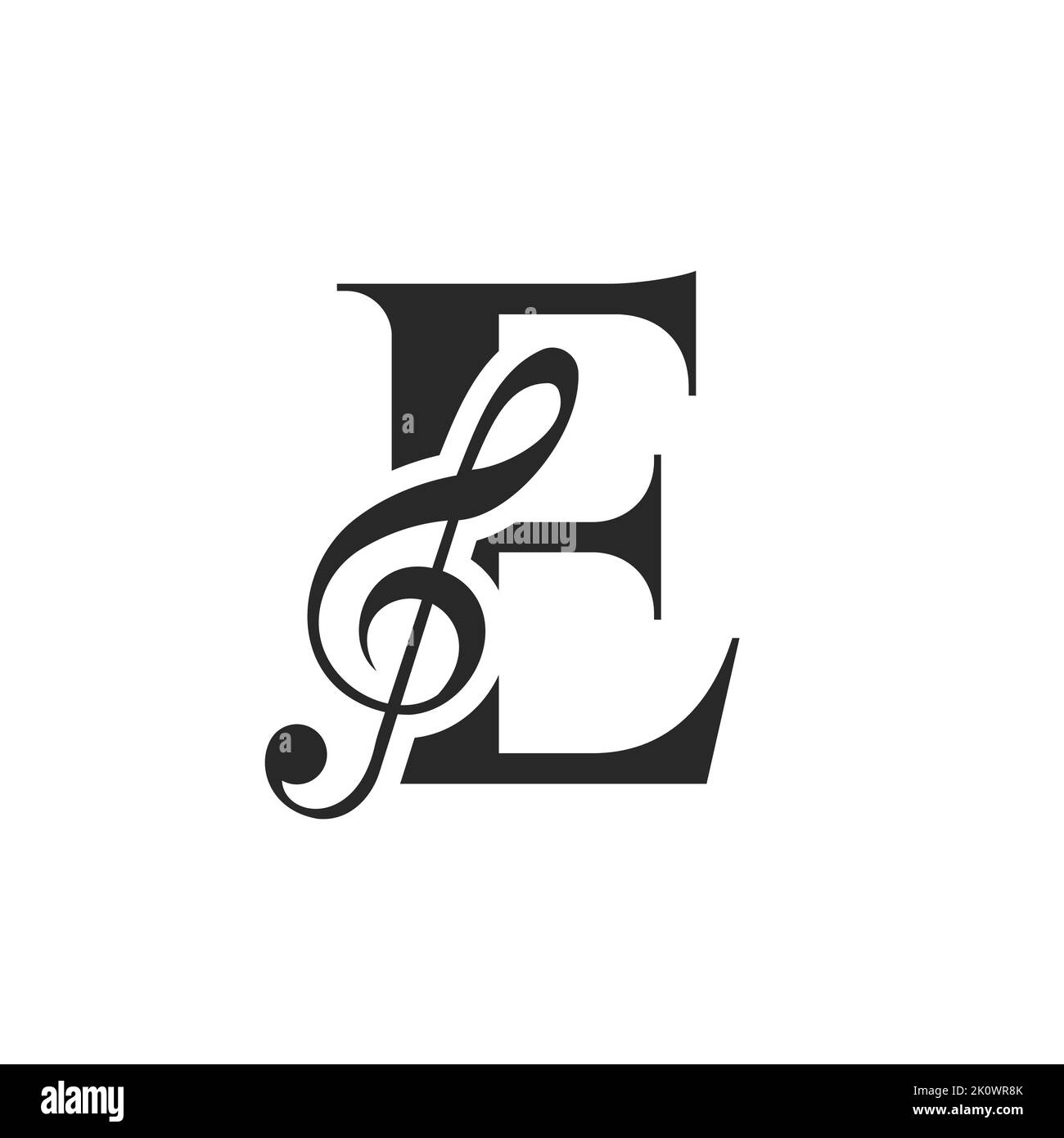 Logotipo de la música con letra E inicial. DJ Symbol Podcast Logo Icon