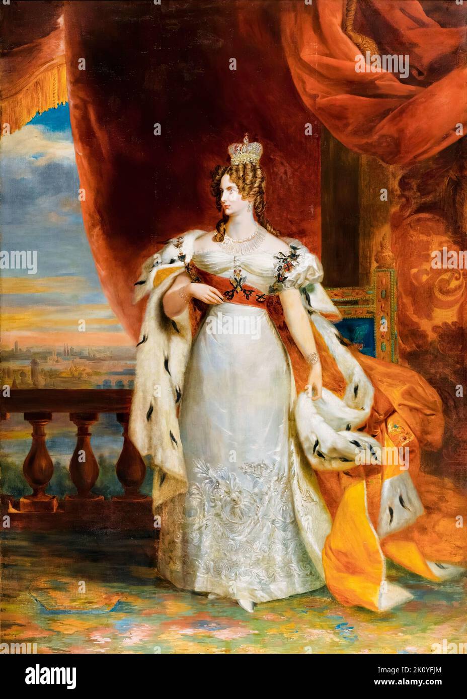 Alexandra Feodorovna Nacida Princesa Charlotte de Prusia (1798-1860), Emperatriz de Rusia como esposa del Emperador Nicolás I (r. 1825-1855), retrato pintado al óleo sobre lienzo por Studio de George Dawe, antes de 1829 Foto de stock
