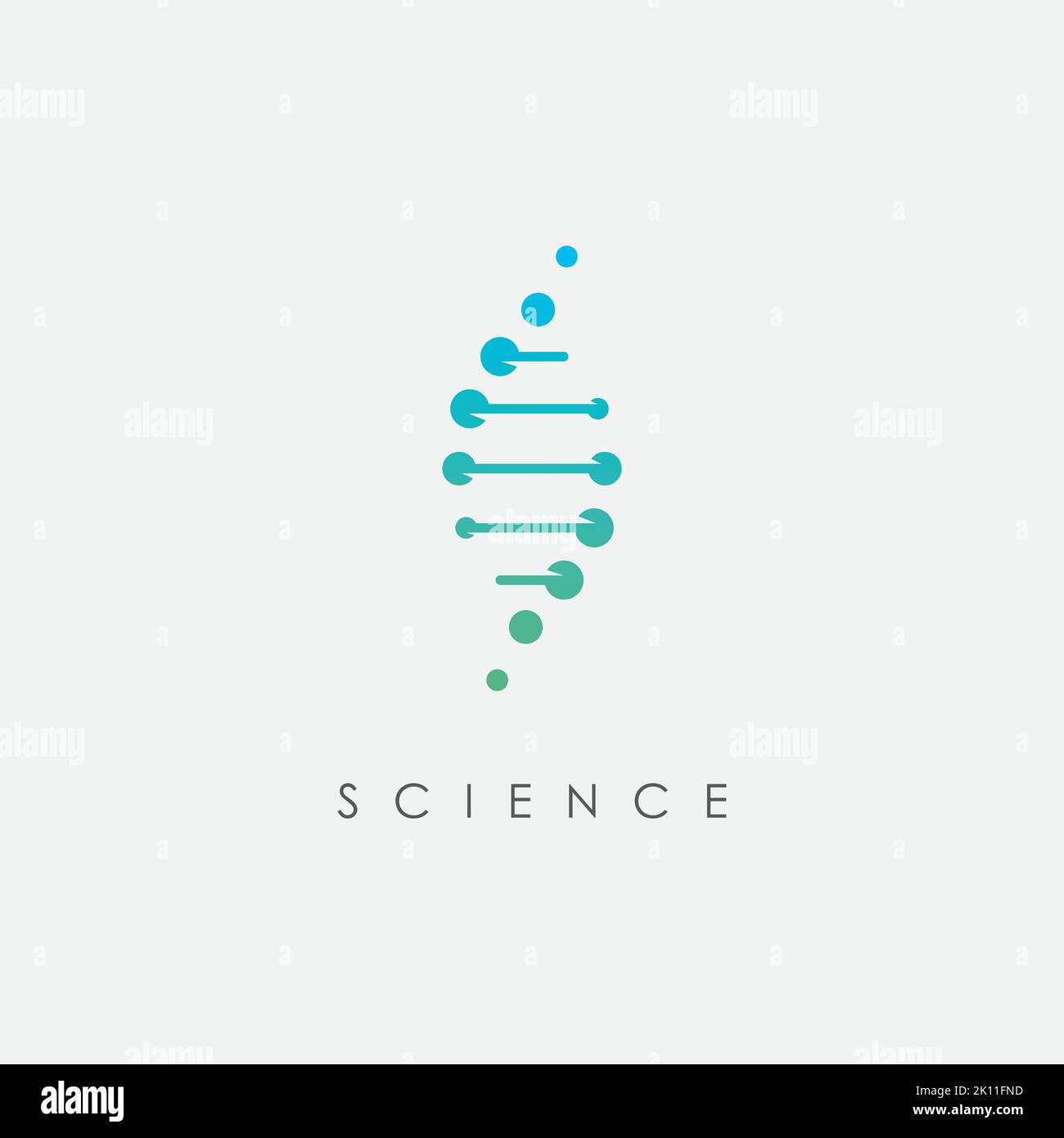 Plantilla de diseño del logotipo de ADN. Icono de la tecnología científica Ilustración del Vector