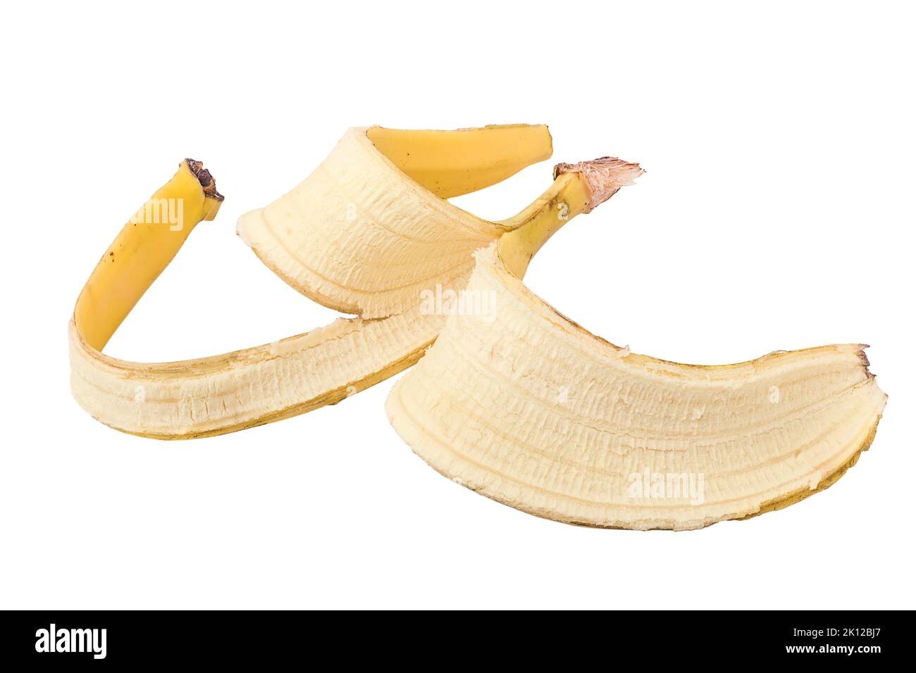 imagen detallada de piel amarilla de plátano aislada sobre blanco Foto de stock