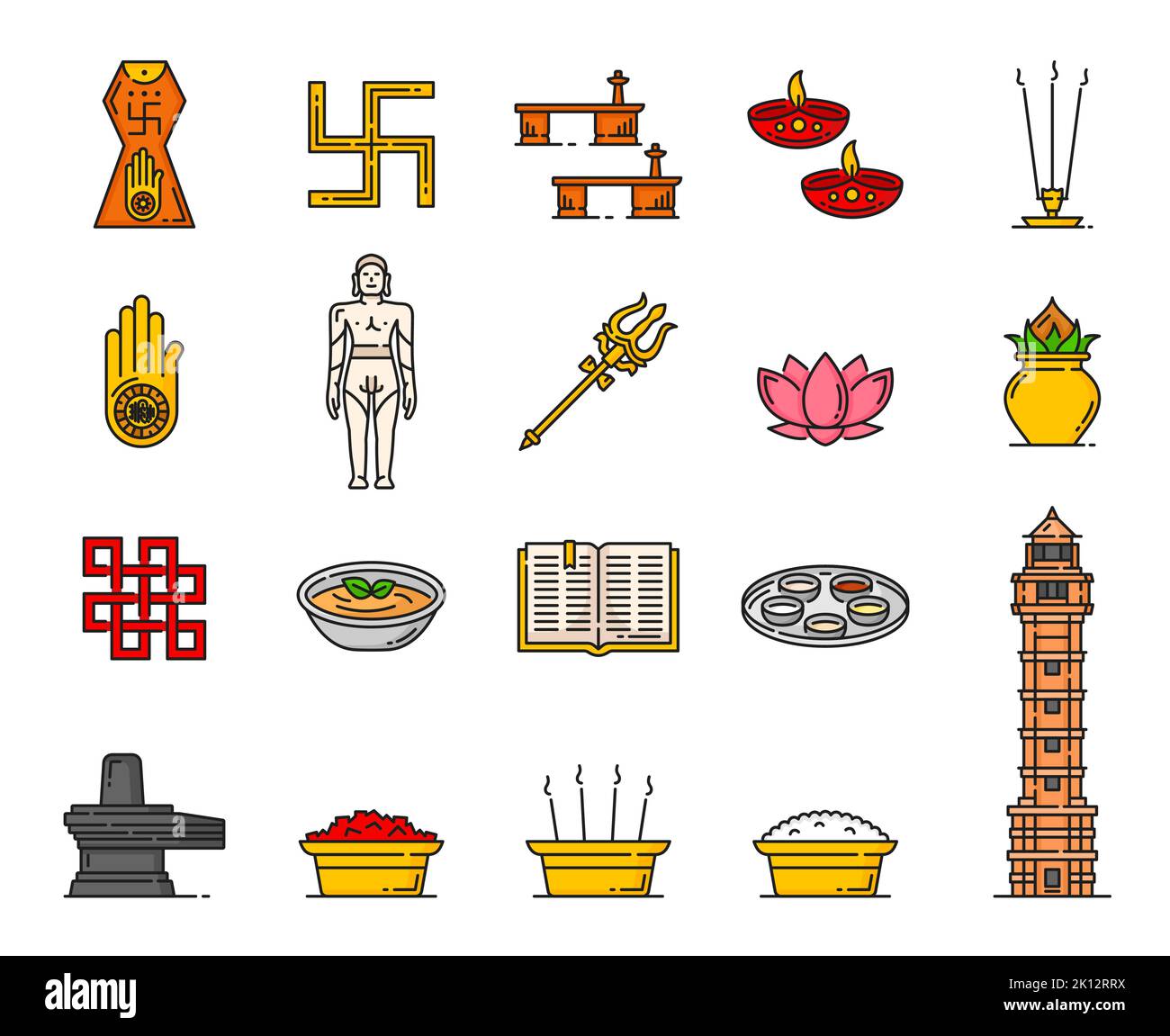 Religión Jainismo Iconos de Jain Dharma Símbolos religiosos indios