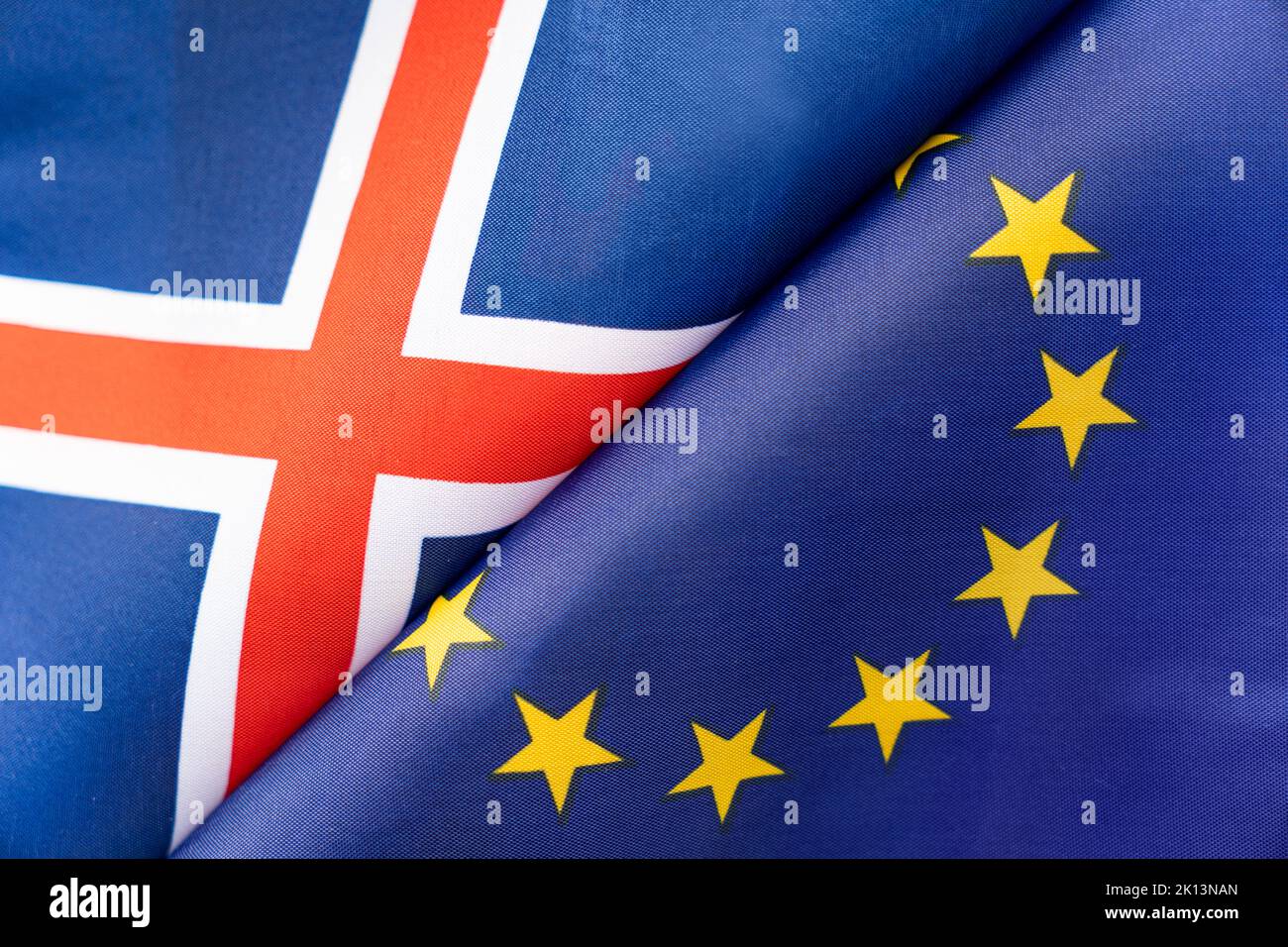 Banderas Unión Europea e islandia. El concepto de relaciones