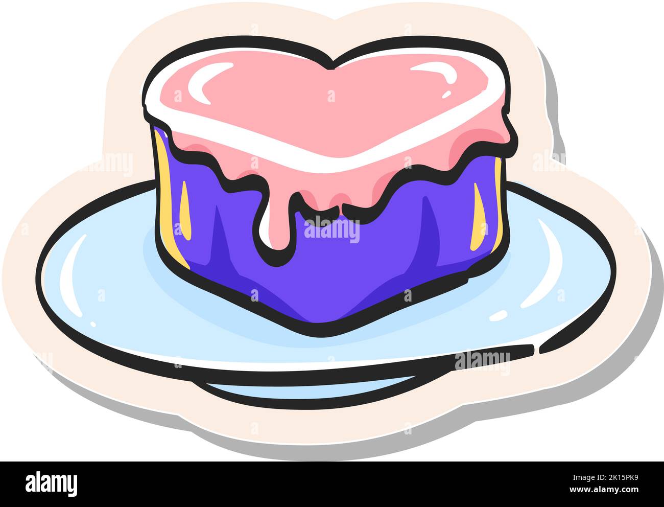 Dibujo hecho a mano El icono de la torta de boda en la ilustración de vector estilo pegatina Ilustración del Vector