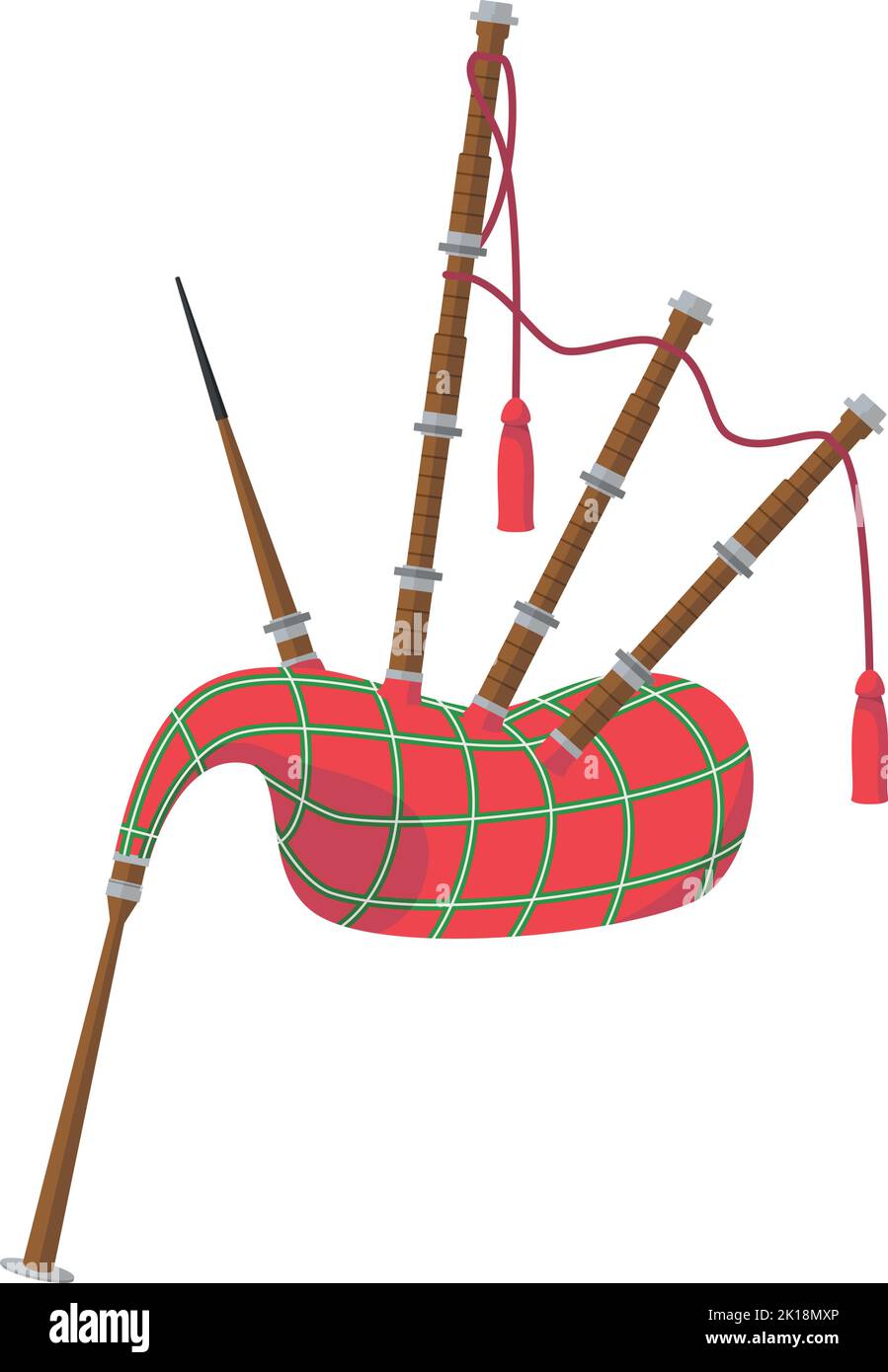 Ilustración vectorial de una gaita en estilo de dibujos animados