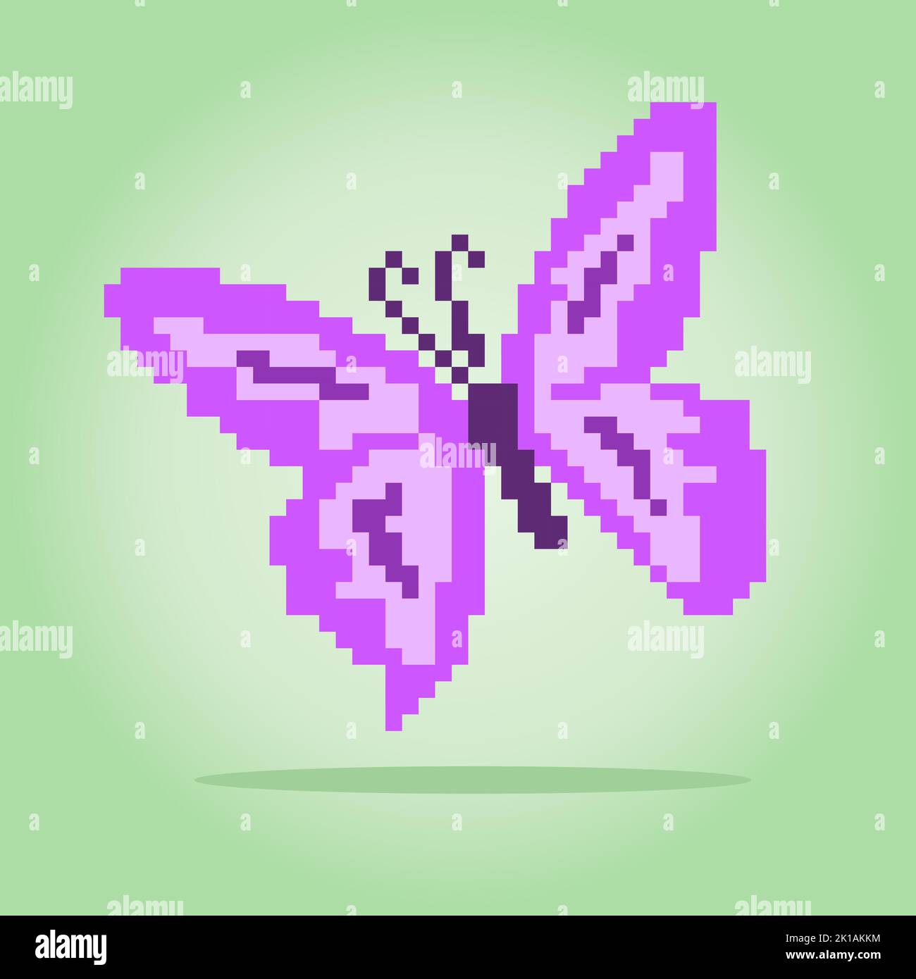 Píxel mariposa de 8 bits. Animal para los activos de juego en la ilustración de vectores. Ilustración del Vector