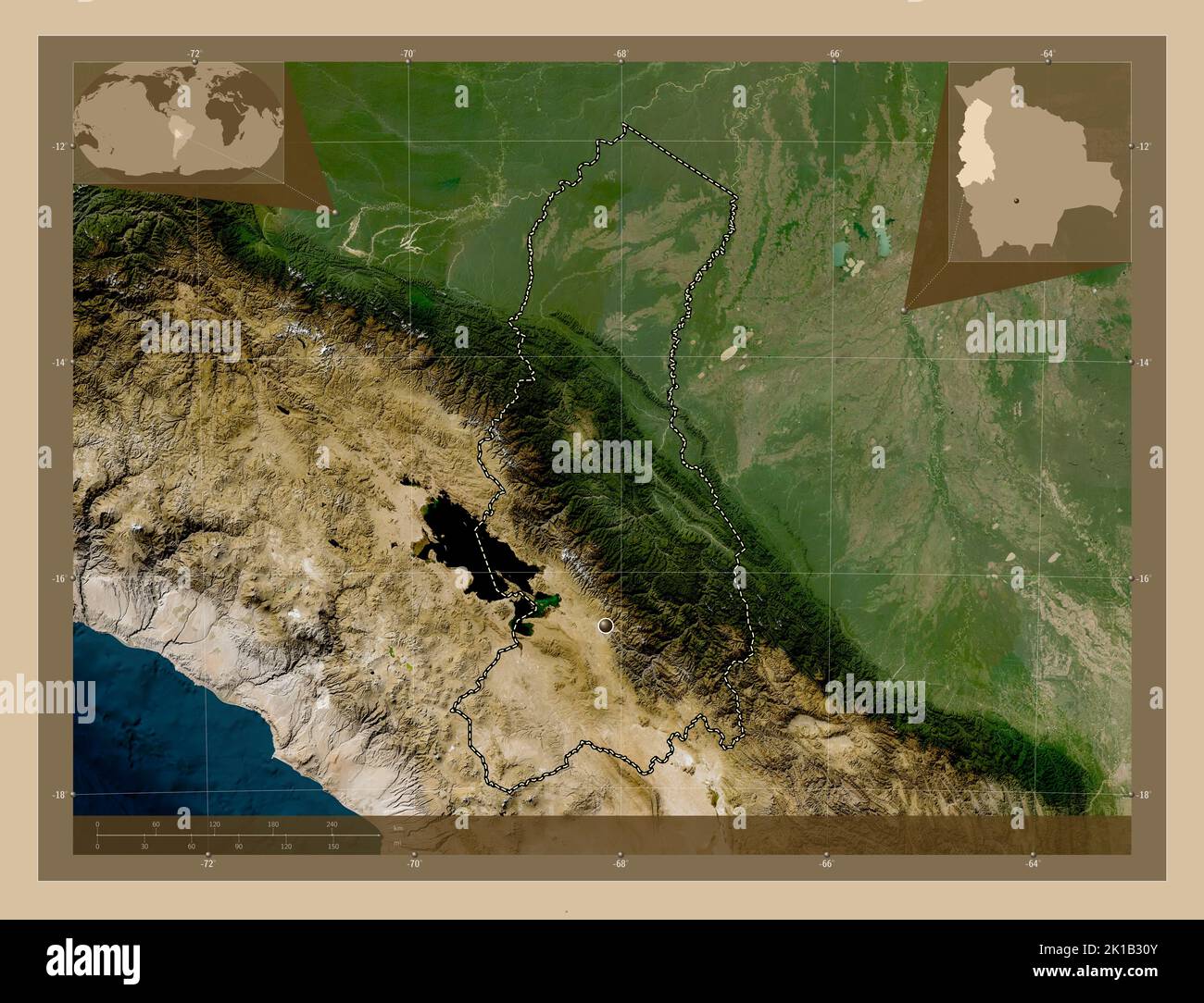 Bolivia map satellite geography fotografías e imágenes de alta