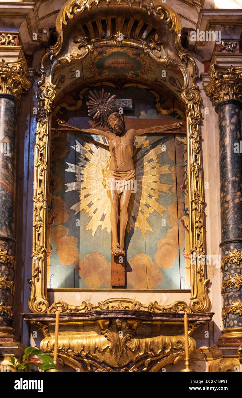 Altar del Señor del Milagro en la catedral de Funchal, Madeira, Portugal Foto de stock