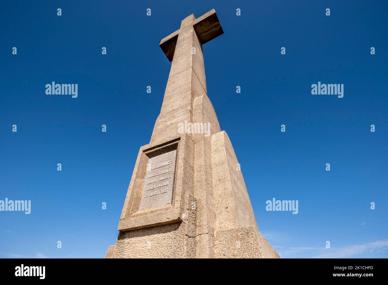 Cruz de picot, Santuario de la Mare de Déu de Sant Salvador, siglo XIV, Felanitx, Mallorca, Islas Baleares, España Foto de stock