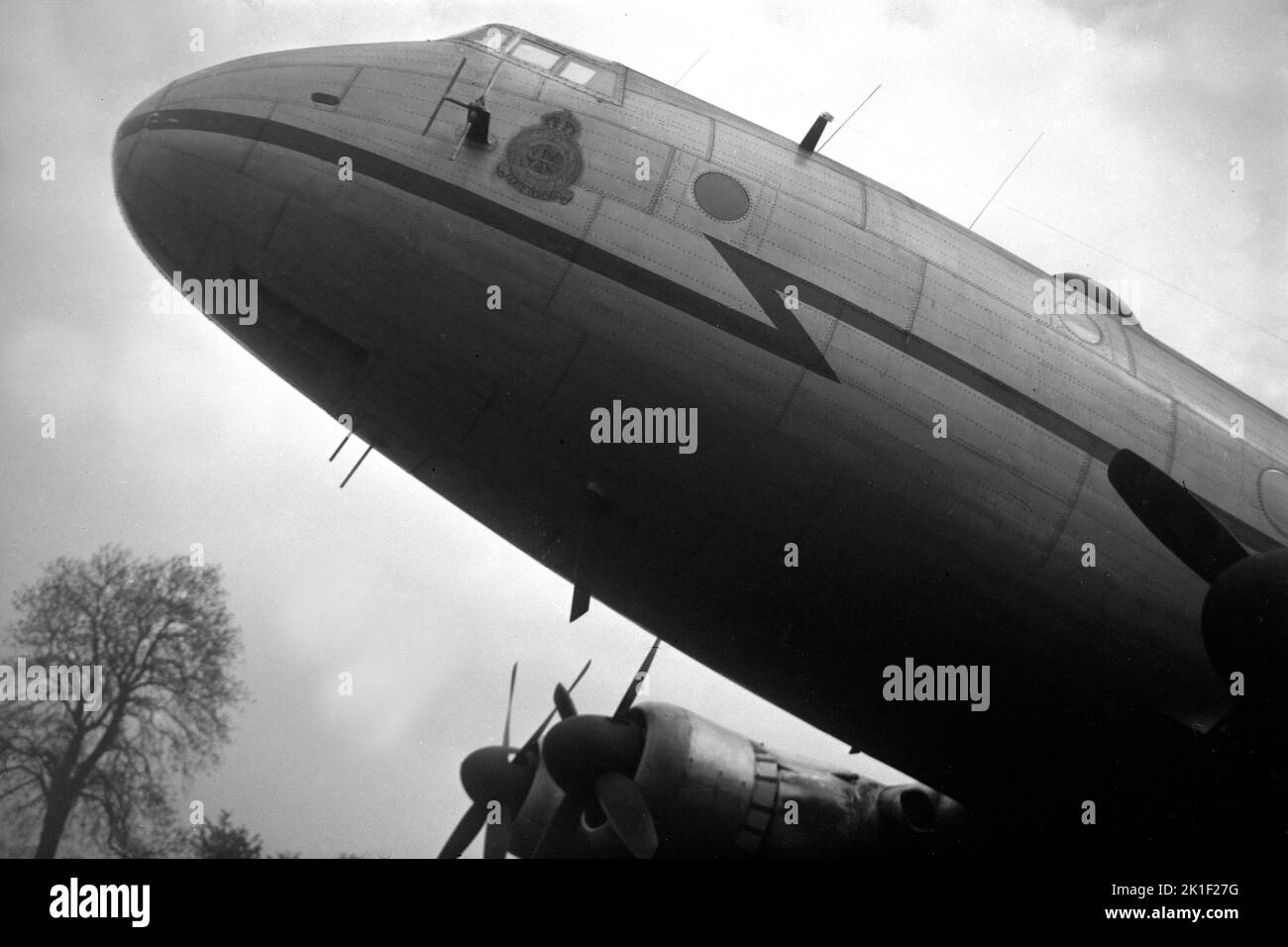 Handley Page Hastings Aviones HP 67, Real Mando de Transporte de la Fuerza Aérea, en la Alemania ocupada, 1949 Blanco y negro Foto de stock