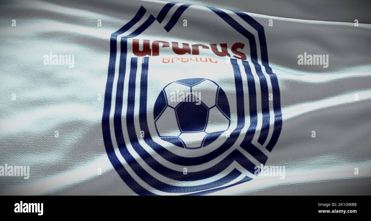 Barcelona, España - 17 de septiembre de 2022: Ararat Ereván FC, logotipo del equipo de fútbol. Ilustración 3D, Editorial ilustrativa. Foto de stock