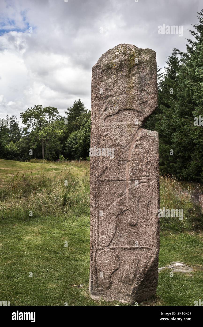 Maiden Pictish Símbolo de piedra en Inverurie en Escocia. Foto de stock