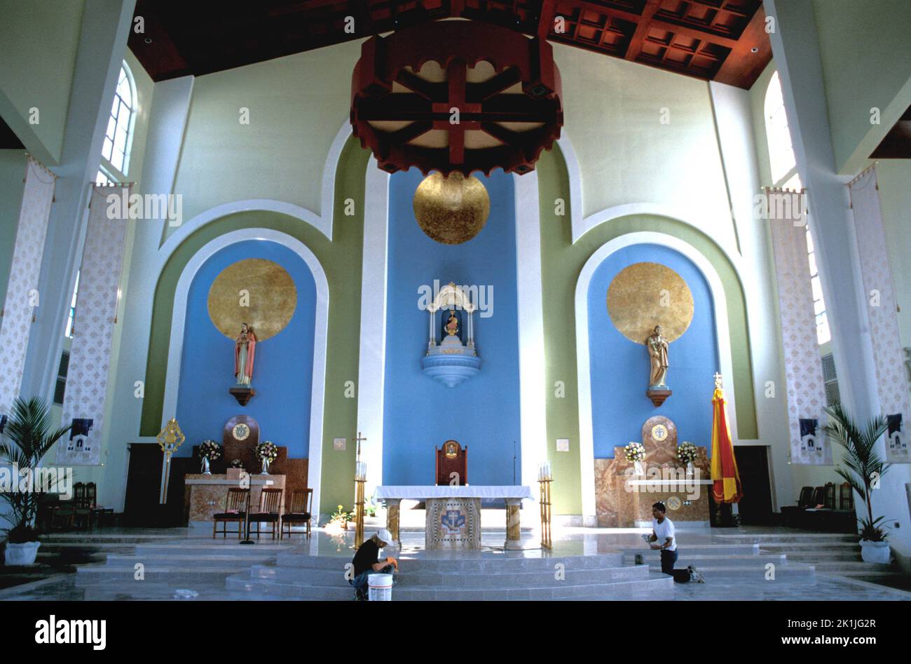 Catedral de Dulce Nombre de María, Hagatna (Agana), Guam. En este sitio se construyó la primera iglesia católica en Guam en 1669. Foto de stock