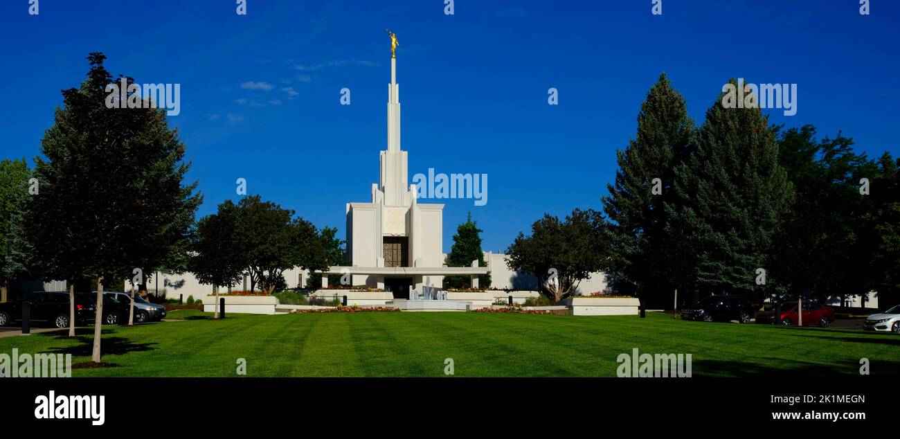 Denver LDS Temple for Religion por la Iglesia Mormona de Jesucristo de los Santos de Latterday Foto de stock