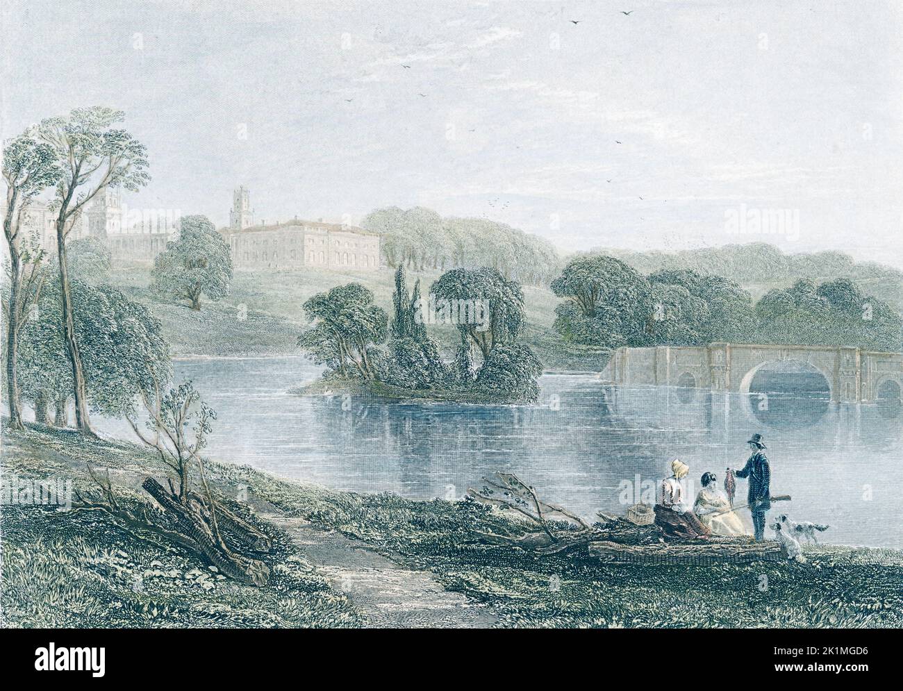 Palacio Blenheim cerca de Woodstock, Oxfordshire, 1847 Foto de stock