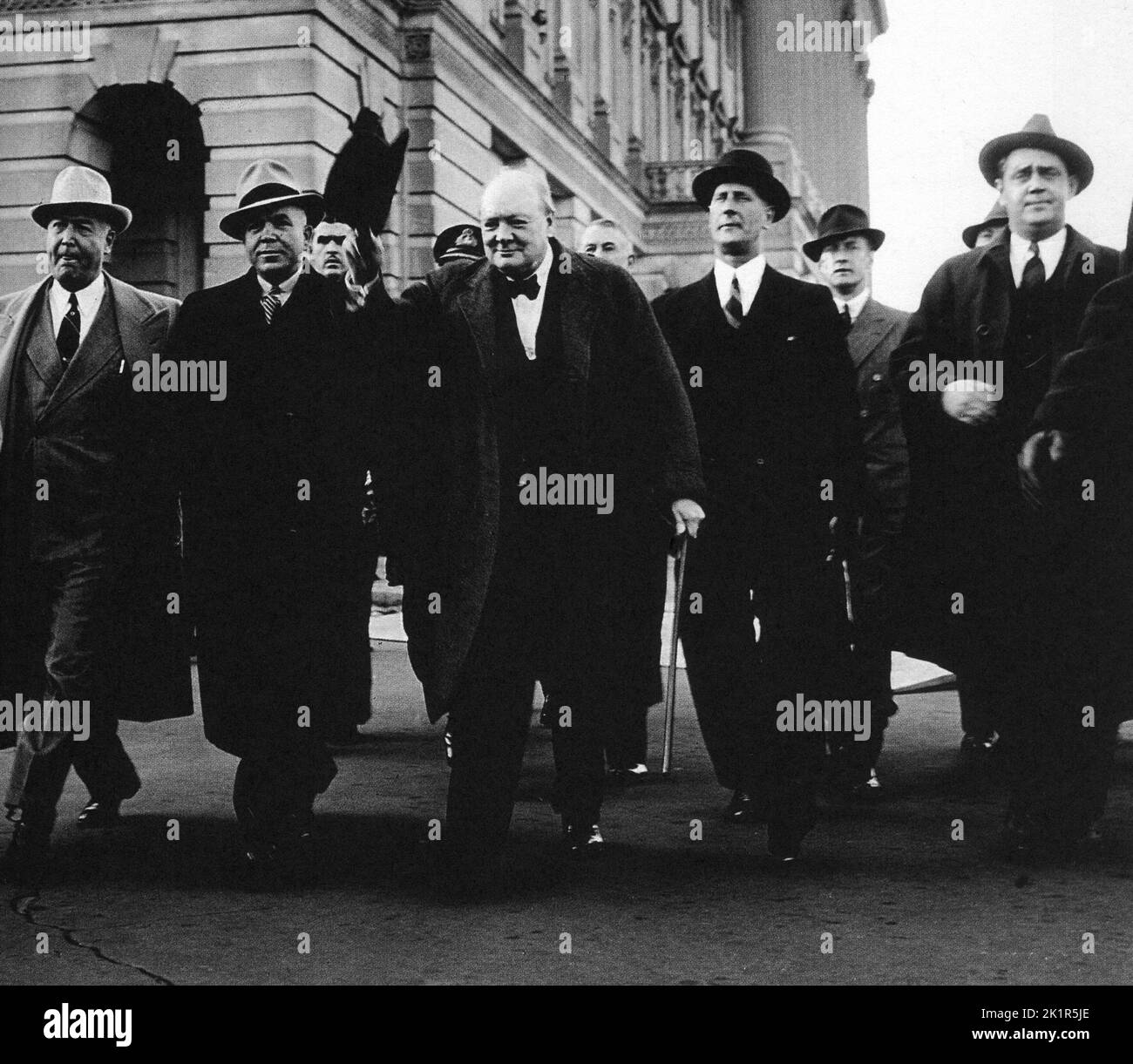Winston Churchill en Washington para dirigirse al Congreso. 1942 Foto de stock