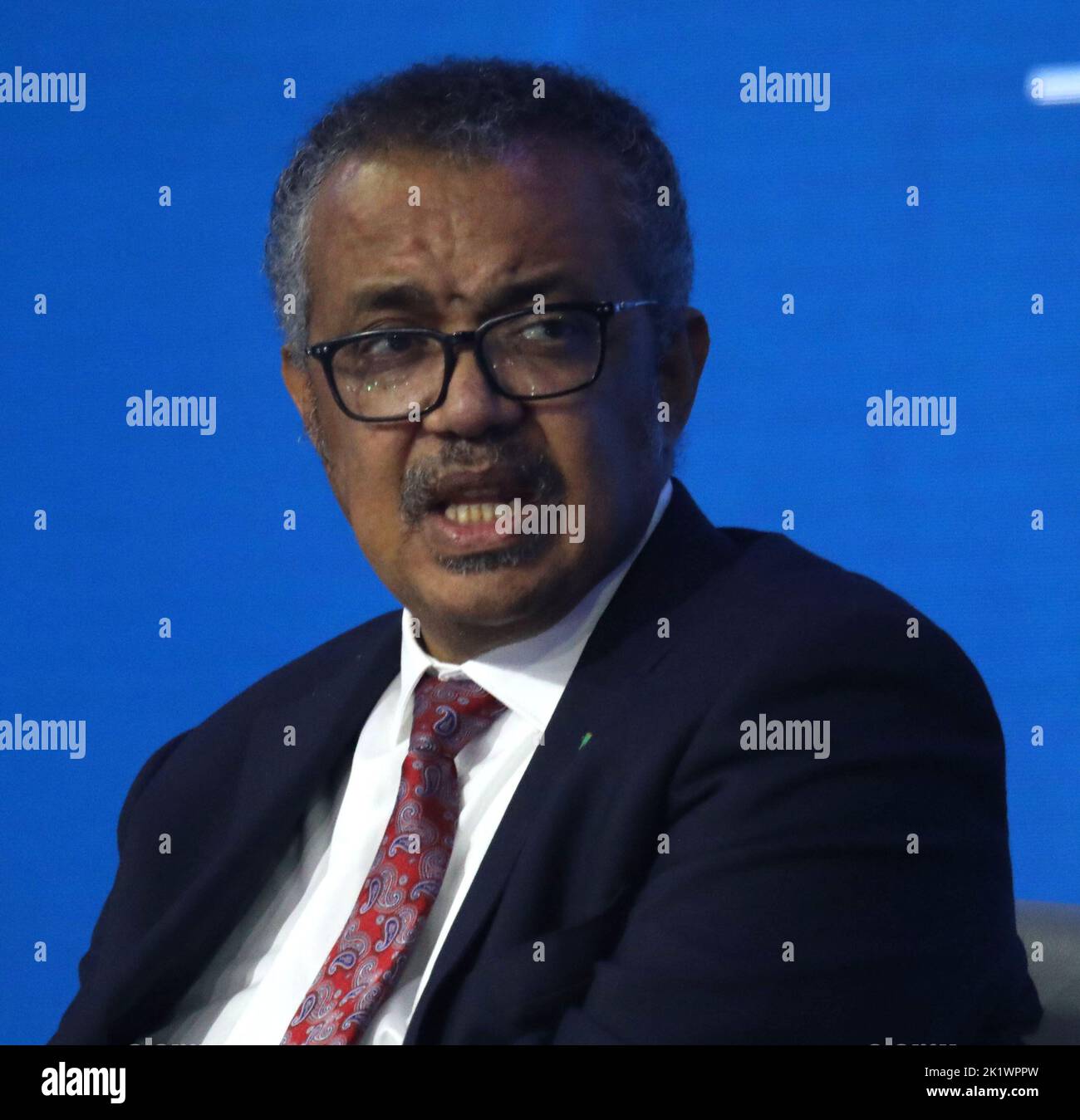 20 de septiembre de 2022, Ciudad de Nueva York, Nueva York, Estados Unidos:¨TEDROS ADHANOM GHEBREYESUS, Director General de la Organización Mundial de la Salud, asiste a la Iniciativa Mundial Clinton 2022 celebrada en el New York Hilton Hotel. (Imagen de crédito: © Nancy Kaszerman/ZUMA Press Wire) Foto de stock