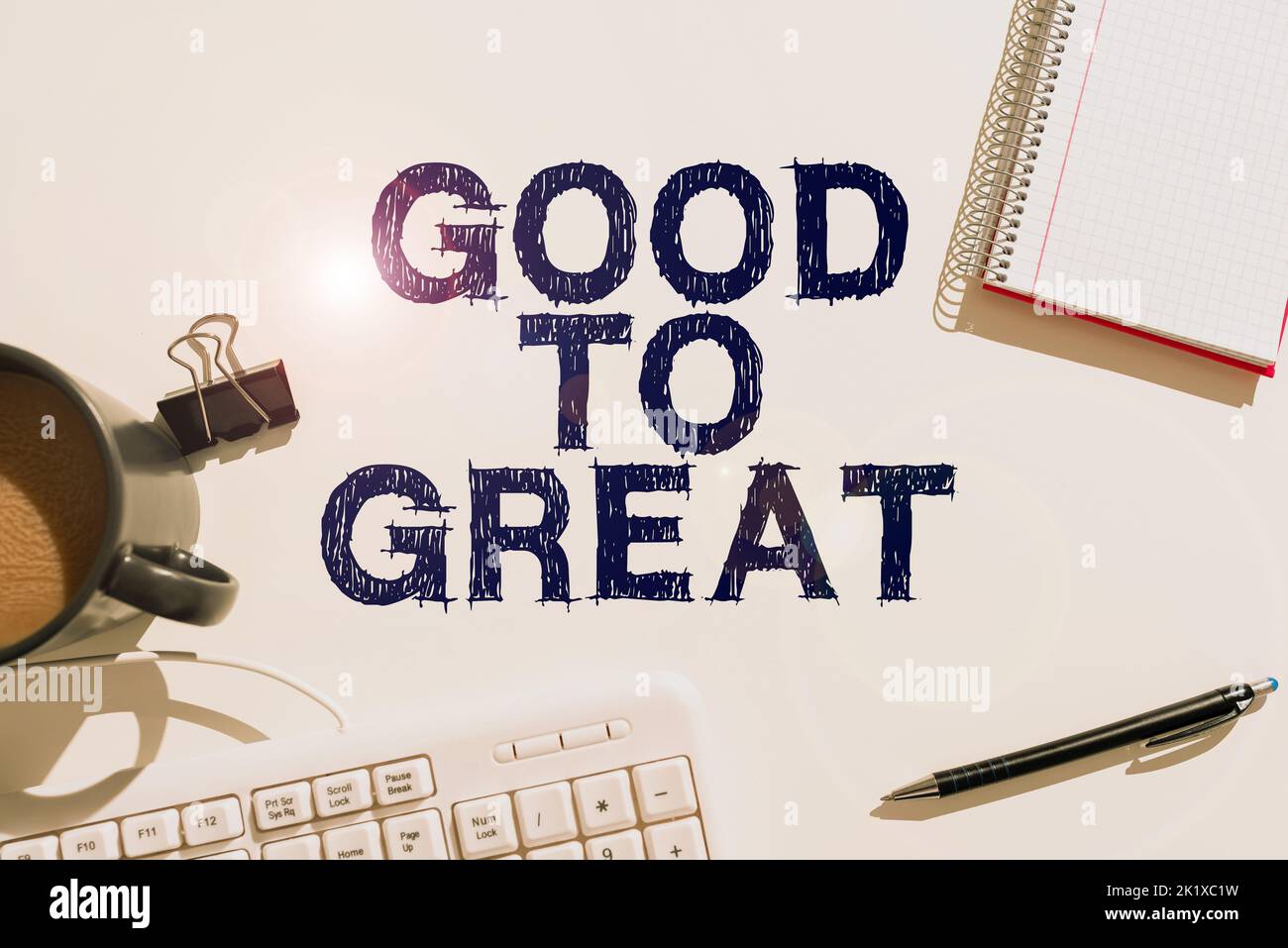 Señal de texto que muestra de bueno a grande. Concepto significa que