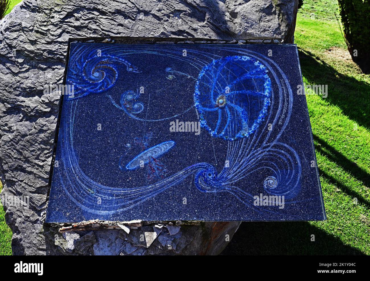'Cosmic Collusions' (detalle), obra de arte al aire libre de Charles Jencks. Crawick Multiverso, Sanquhar, Dumfries y Galloway, Escocia, Reino Unido, Europa Foto de stock