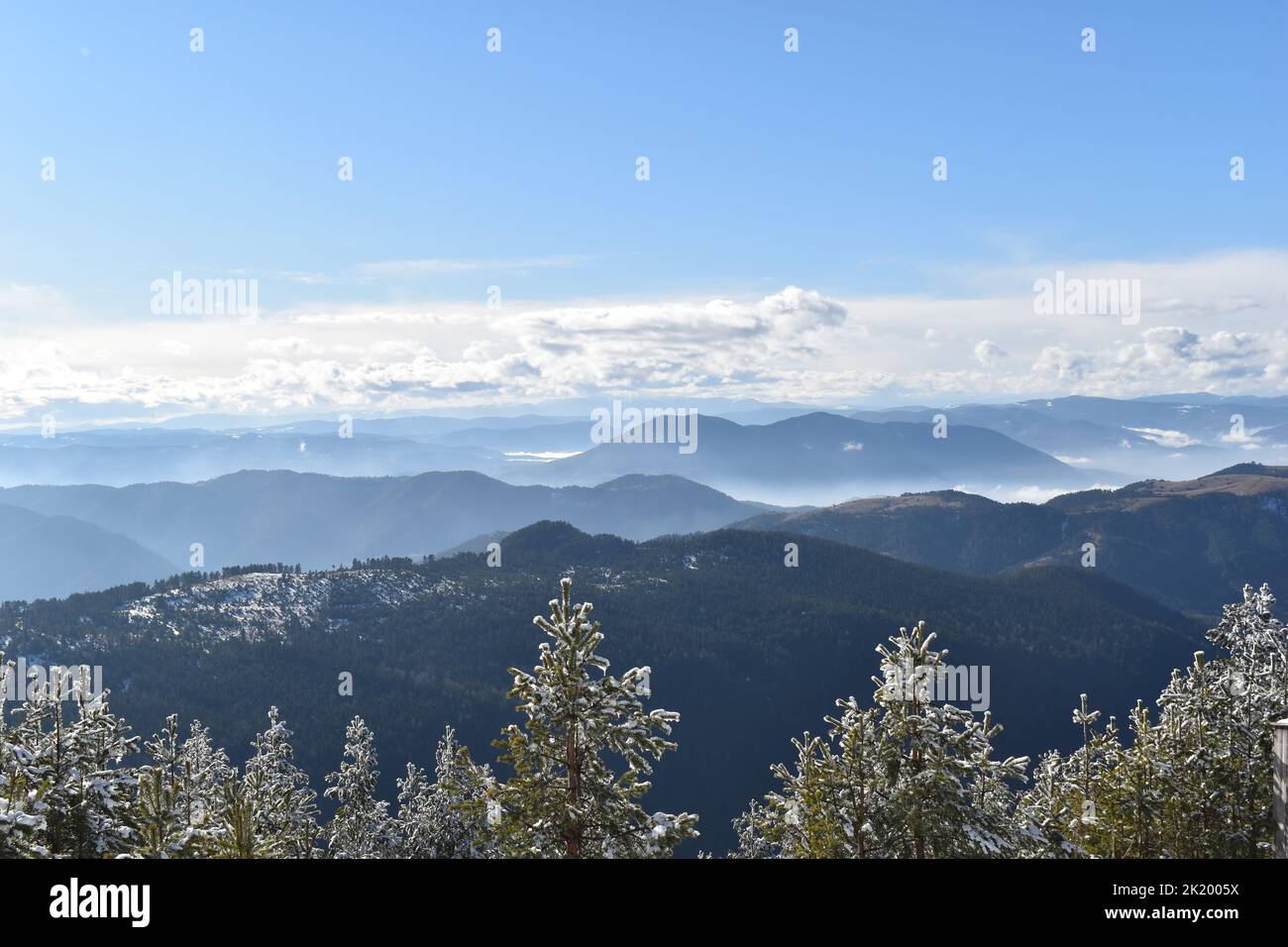 Vista del paisaje desde Tornik, Serbia Foto de stock