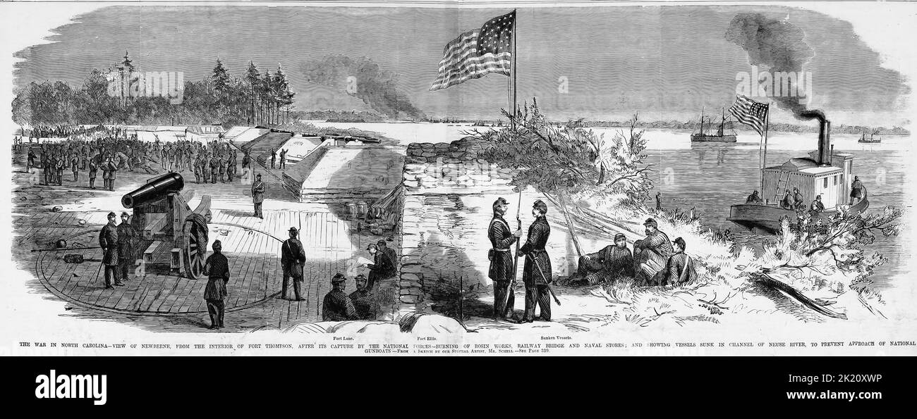 La Guerra en Carolina del Norte Vista de New Bern, desde el interior