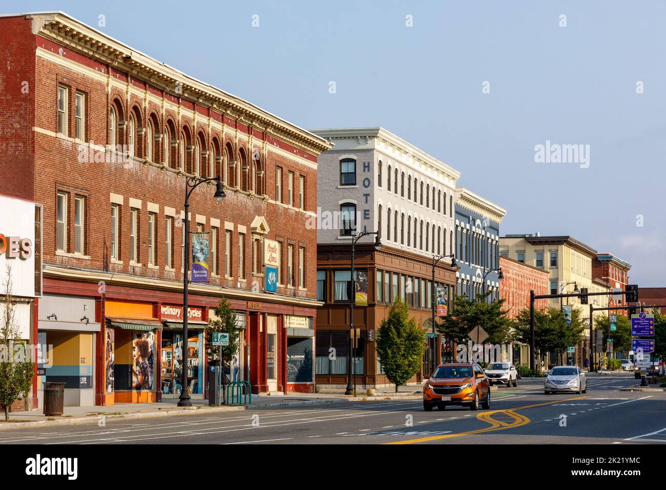 La ciudad de Pittsfield, Massachusetts, la ciudad más grande de los Berkshires, EE.UU Foto de stock