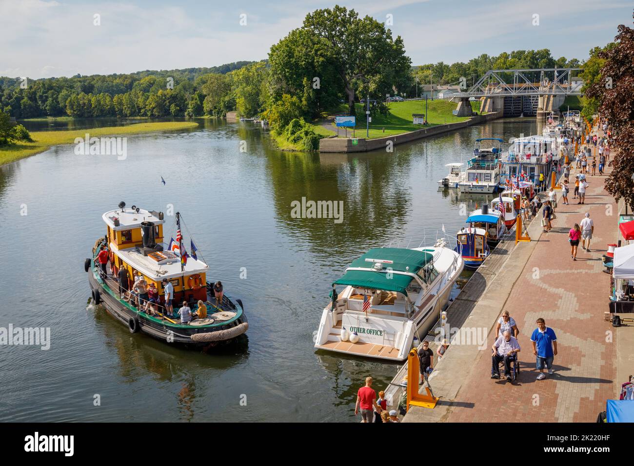 Festival y Roundup anual del remolcador, en el canal Erie, Waterford, Nueva York Foto de stock