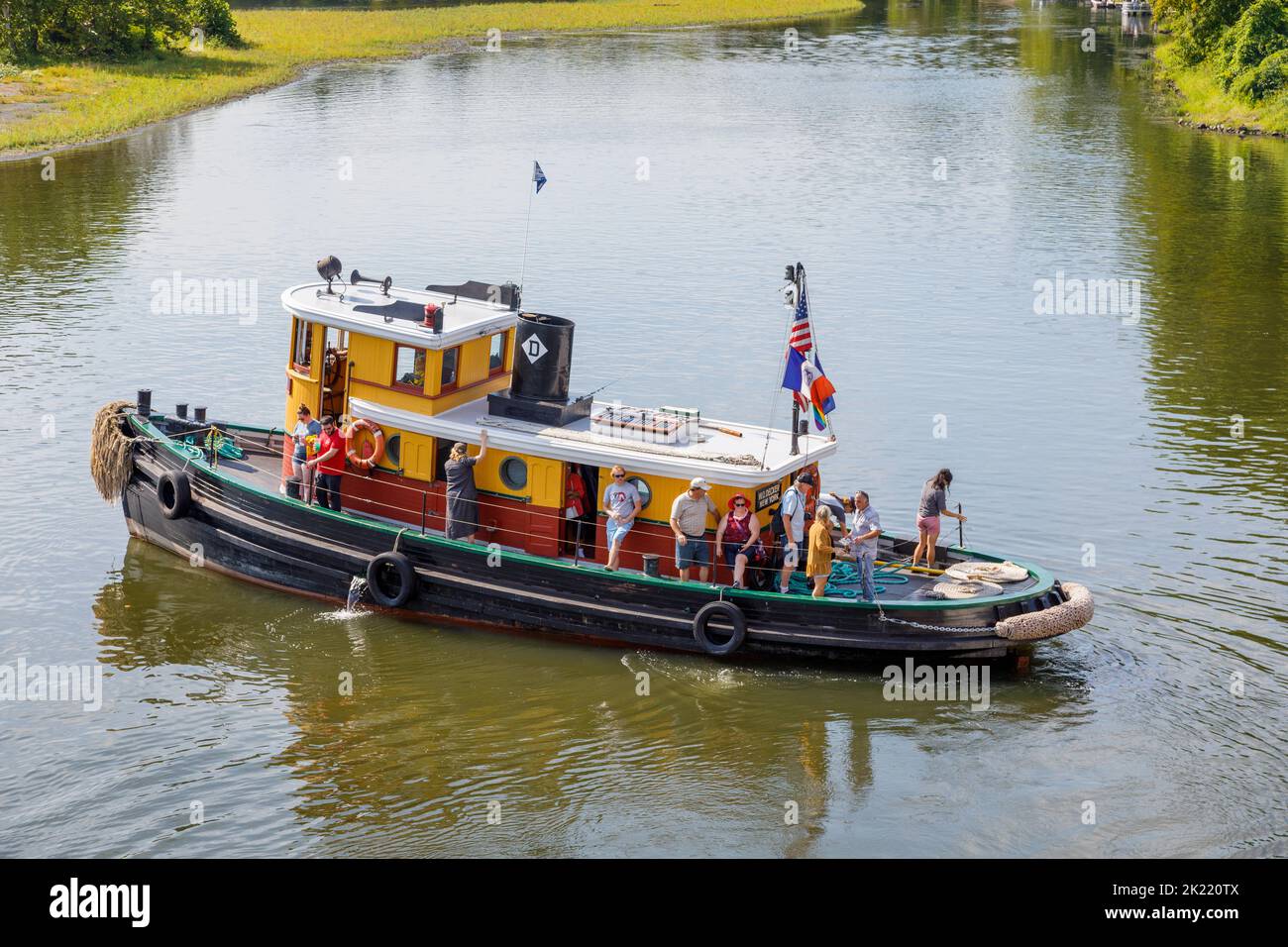 Festival y Roundup anual del remolcador, en el canal Erie, Waterford, Nueva York Foto de stock